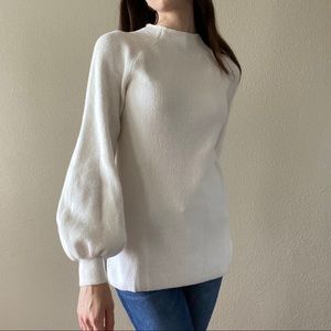 LOFT White Bell Sleeve Sweater